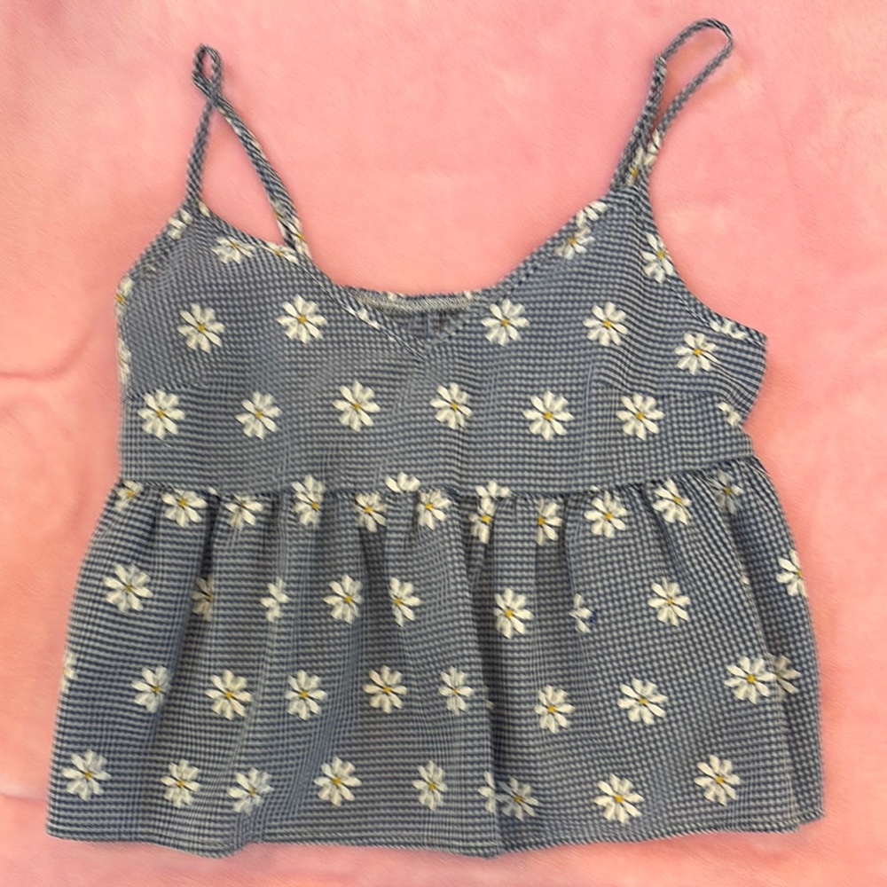 SHEIN Gray Smocked Peplum Camisole